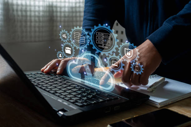Cloud ERP software dashboard on multiple devices
